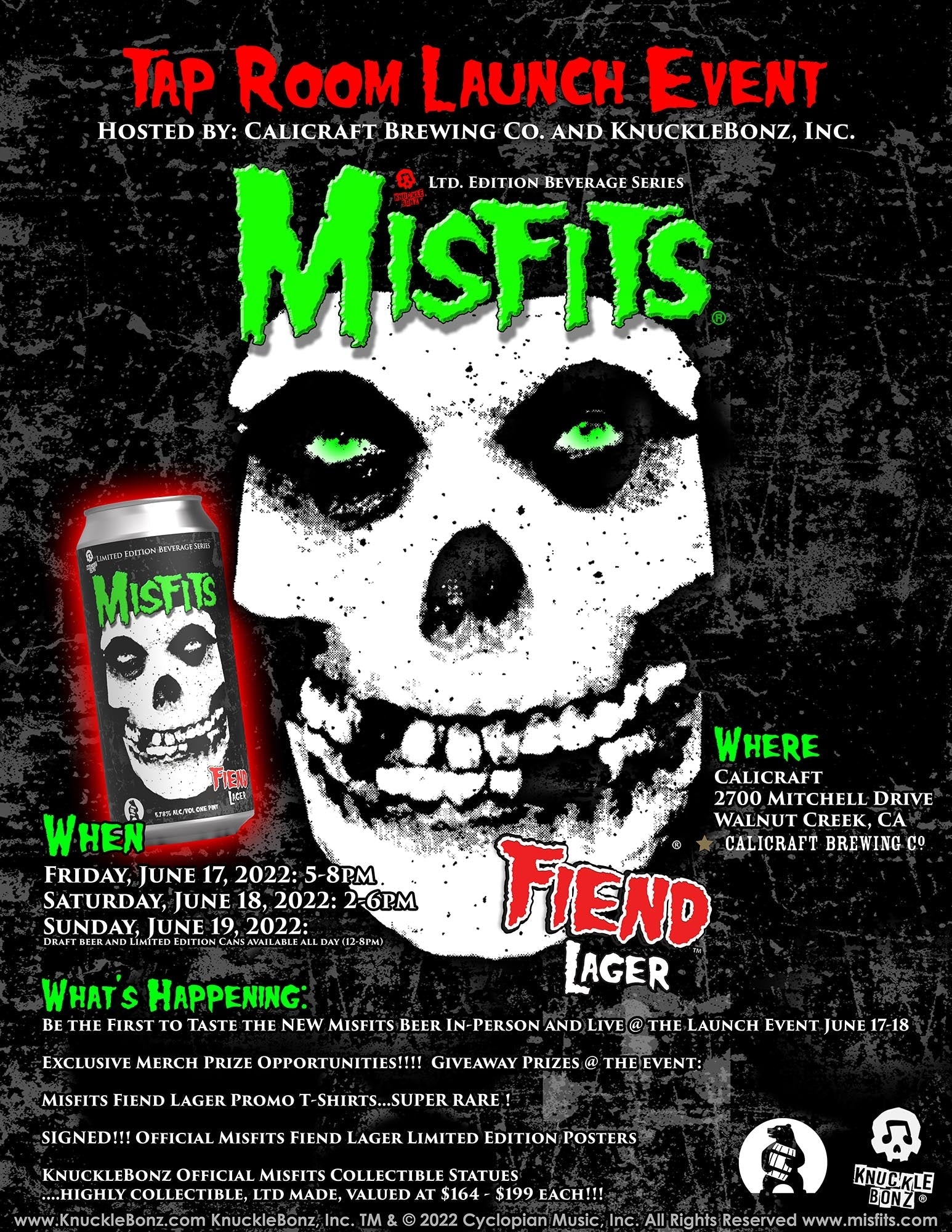 The Misfits® Fiend Lager (5.78% ABV), the latest in the KnuckleBonz®